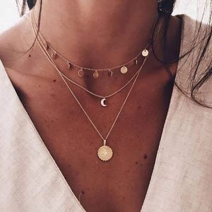 Multi Layered Dainty Coin Necklace